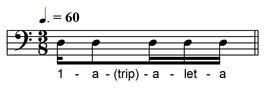 rhythmic dictation compound meter one beat example 13